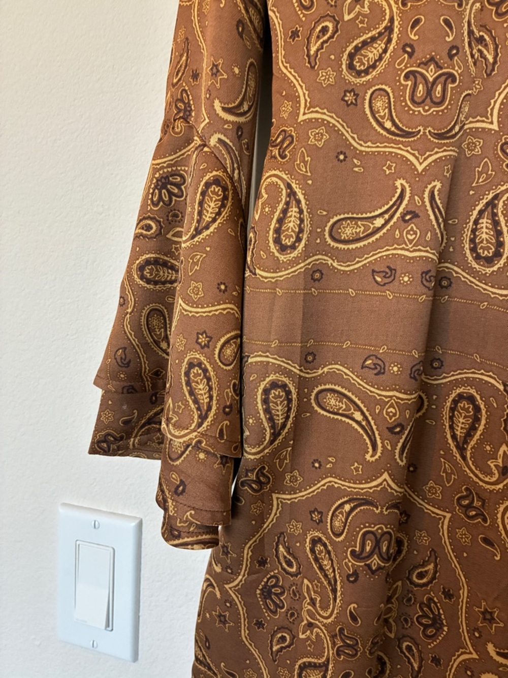 Never Fully Dressed Brown Paisley Long Sleeve Dress - Picture 5 of 16